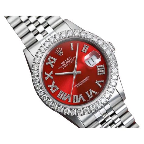 rolex red face date jusst|rolex red face diamond bezel.